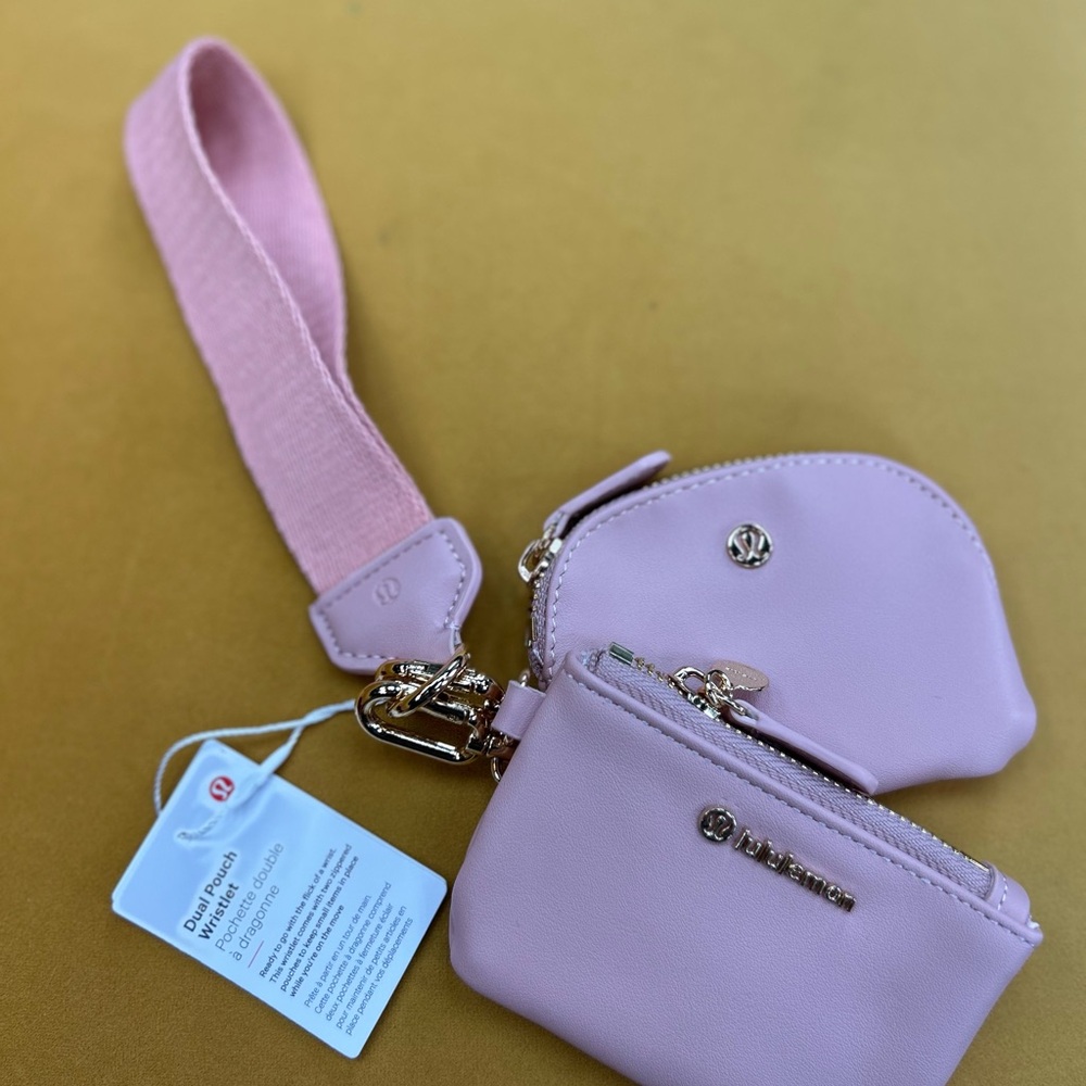 lululemon athletica Pink Dual Pouch Wrist Strap Organizer